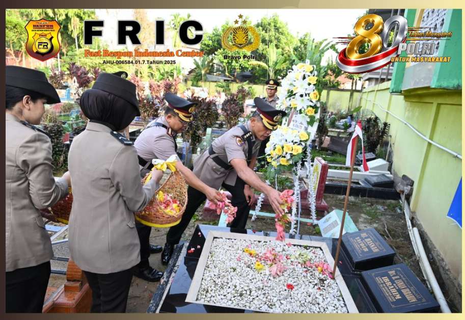 Polda Jambi Gelar Upacara Ziarah Rombongan di TPU Paal Merah, Wujud Penghormatan kepada Jasa Para Pahlawan Bhayangkara
