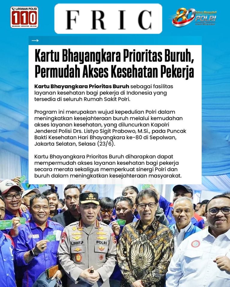 Kapolri Luncurkan Kartu Bhayangkara Prioritas Buruh, Wujud Nyata Kepedulian Polri terhadap Kesejahteraan Pekerja