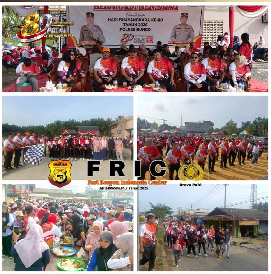 Semarak Hari Bhayangkara ke-80, Polres Bungo Gelar Olahraga Bersama Ribuan Masyarakat di Pelepat Ilir
