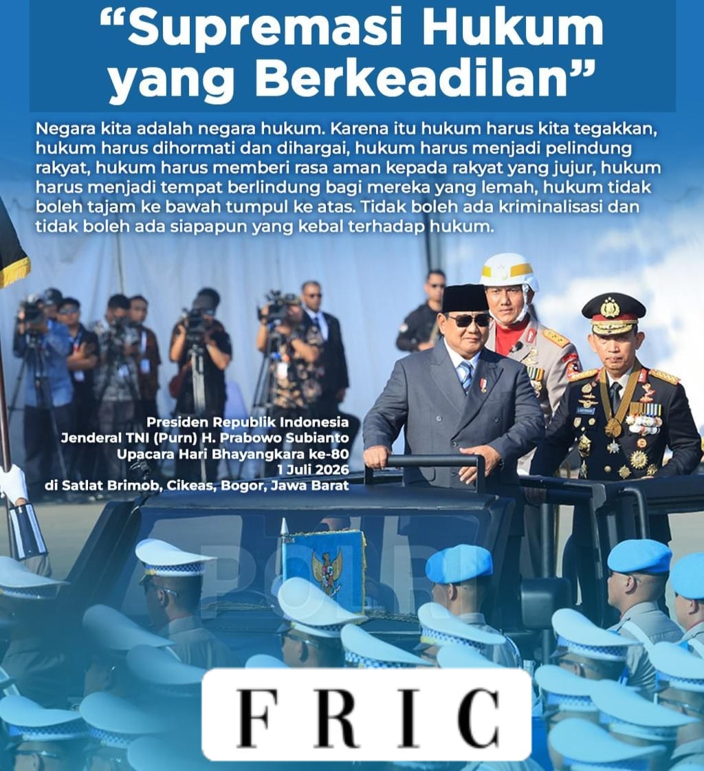 Presiden RI Prabowo Subianto: Tegakkan Hukum untuk Menjaga Kepercayaan Rakyat dan Mewujudkan Keadilan bagi Seluruh Bangsa
