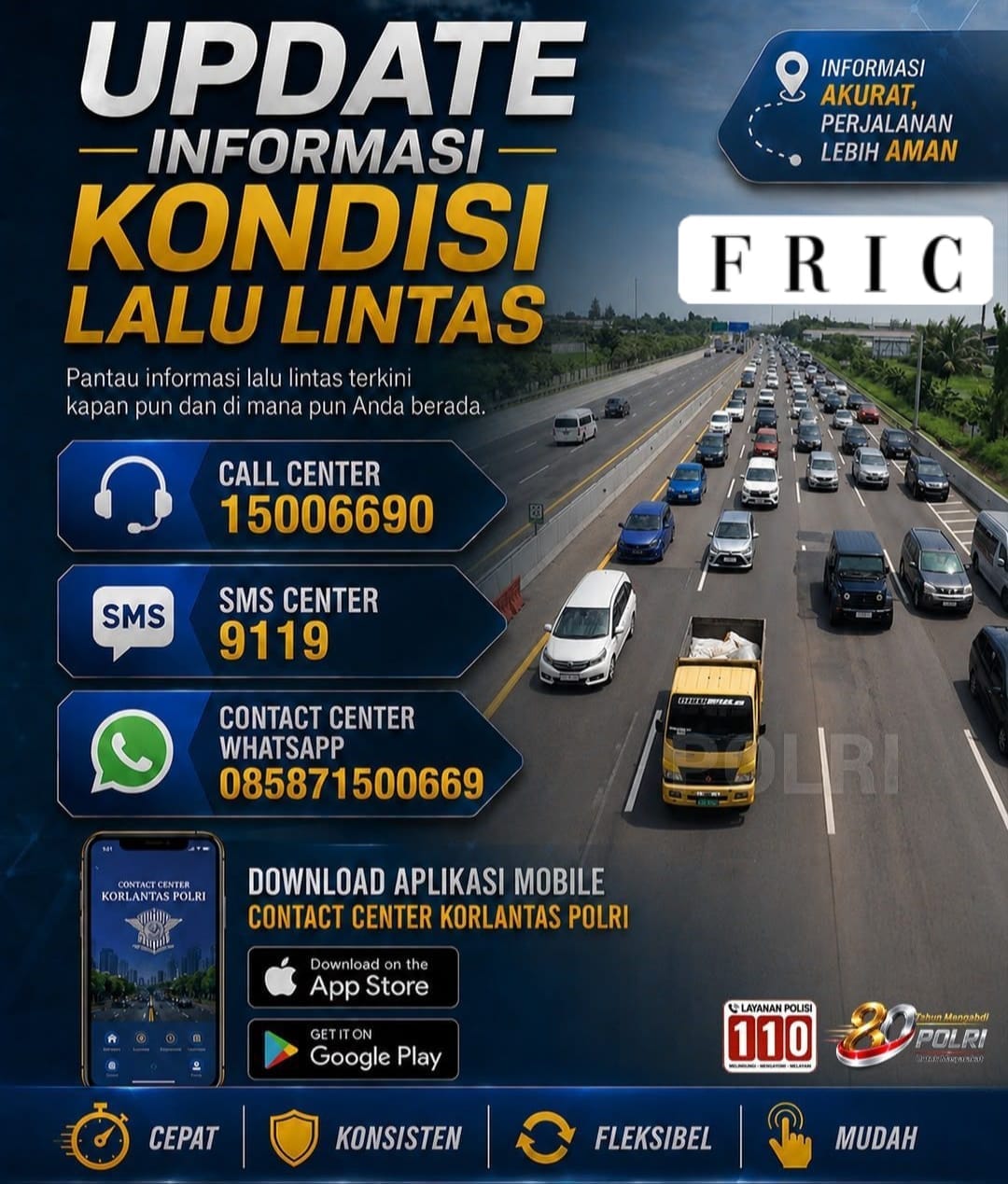 Korlantas Polri Tingkatkan Layanan Informasi Lalu Lintas 24 Jam, Masyarakat Diimbau Manfaatkan Call Center dan Mobile Contact Center