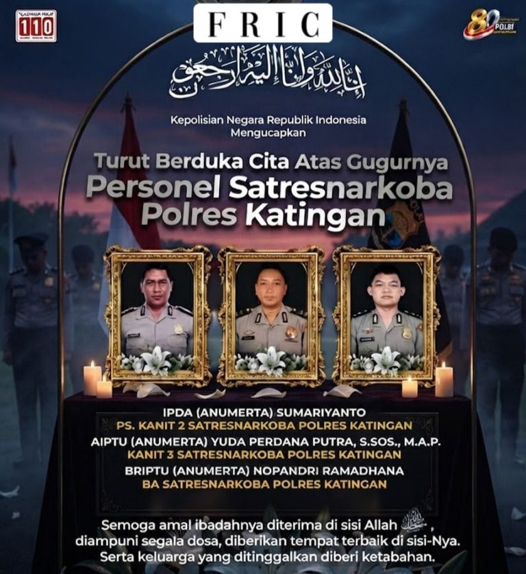 Ketua Umum FRIC H. Dian Surahman Sampaikan Duka Mendalam atas Gugurnya Tiga Bhayangkara Terbaik di Katingan