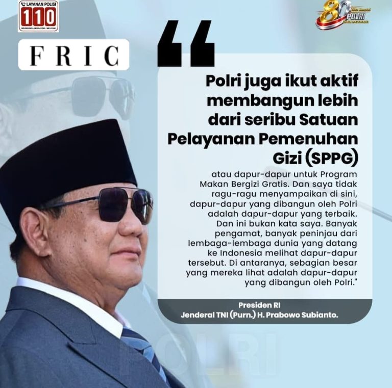 Presiden Prabowo Apresiasi Komitmen Polri Dukung Program MBG, SPPG Polri Dinilai Berkualitas dan Diakui Pengamat Internasional