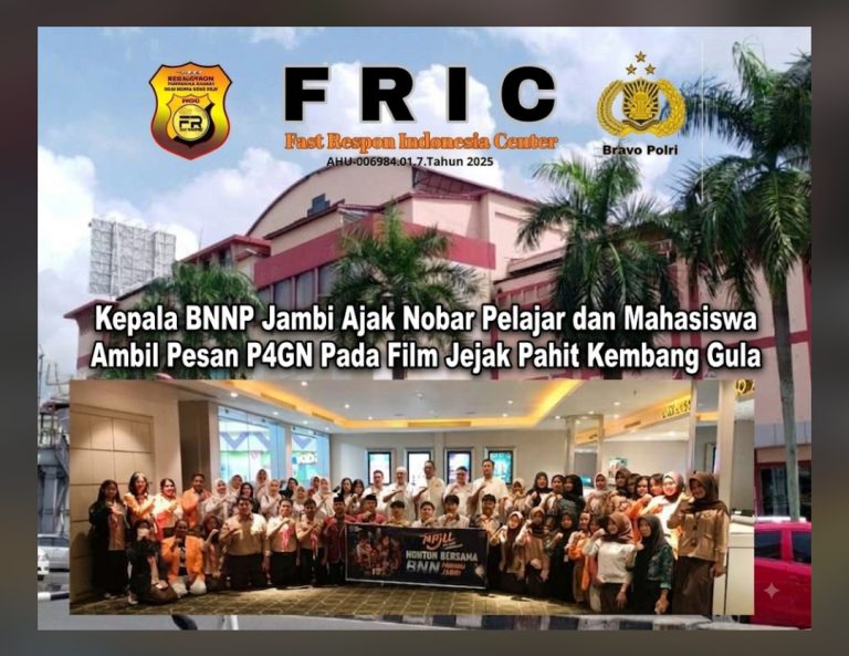 Kepala BNNP Jambi Nobar Bersama Pelajar dan Mahasiswa Ambil Hikmah Film “Jejak Pahit Kembang Gula” Sampaikan Pesan P4GN