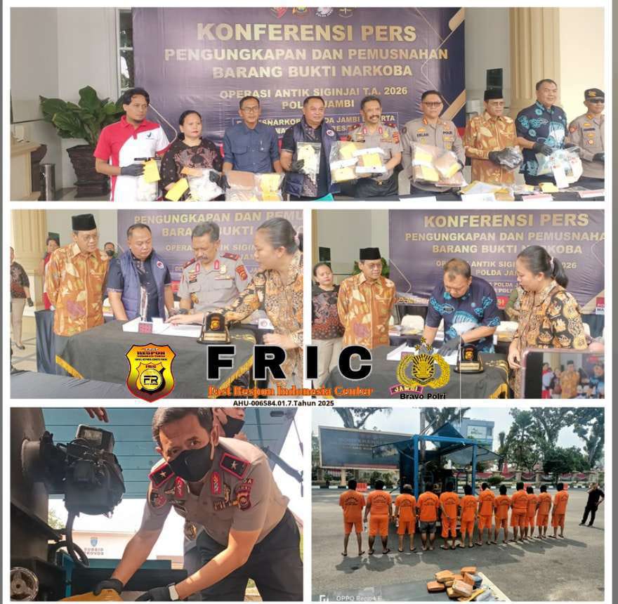 Polda Jambi Ungkap 154 Kasus Narkoba dalam Operasi Antik Siginjai 2026, 236 Tersangka Diamankan