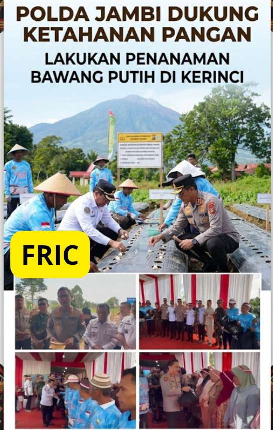 Dukung Ketahanan Pangan Nasional, Polda Jambi Laksanakan Penanaman Bawang Putih di Kayu Aro