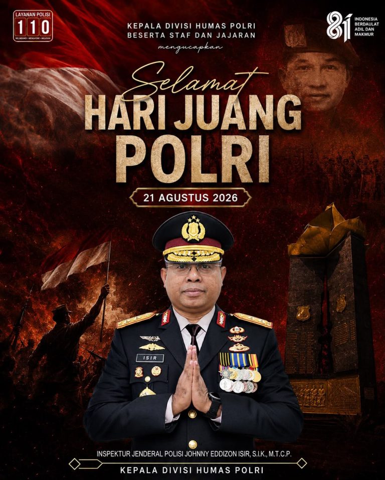 Kapolri Pimpin Upacara Hari Juang Polri 2026 di Surabaya, Kobarkan Semangat Perjuangan Polri Mewujudkan Kemajuan Bangsa
