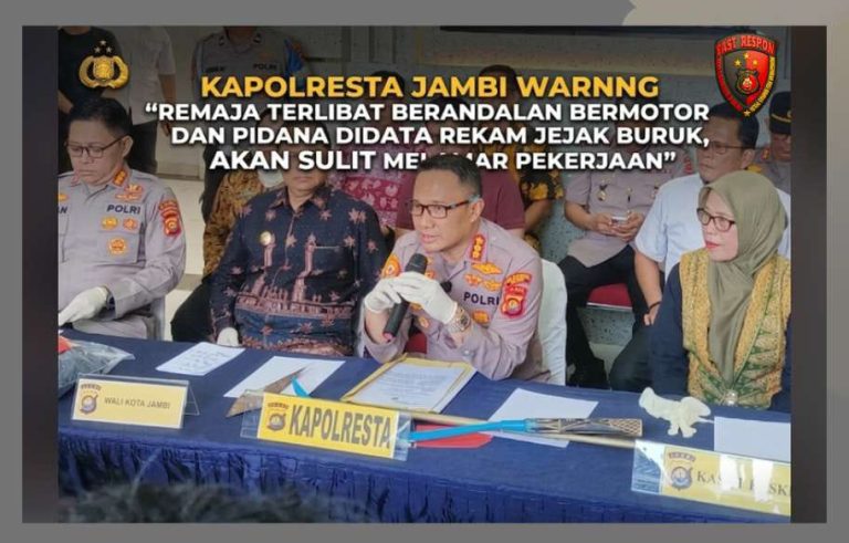 Kapolresta Jambi Warning “Remaja Terlibat Berandalan Bermotor dan Pidana Didata, Dampak Buruk Sulit Diterima Sekolah Lebih Tinggi