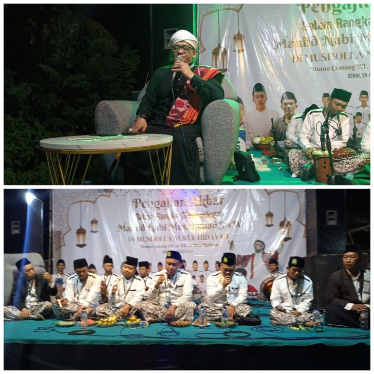 Ratusan Warga Padati Pengajian Akbar Maulid Nabi di Musholla Nurul Hidayah Tarik Sidoarjo