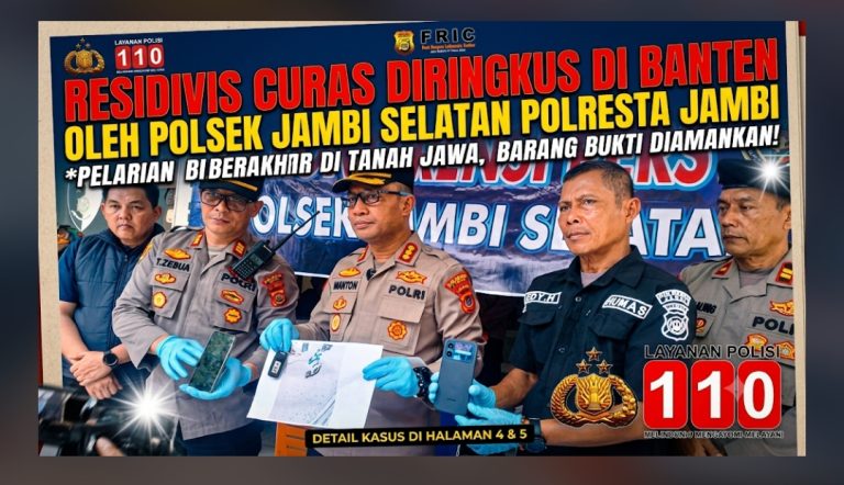 Modus Jadi Ojol, Spesialis Jambret Merupakan Residivis Berhasil Diringkus Polsek Jambi Selatan Di Banten