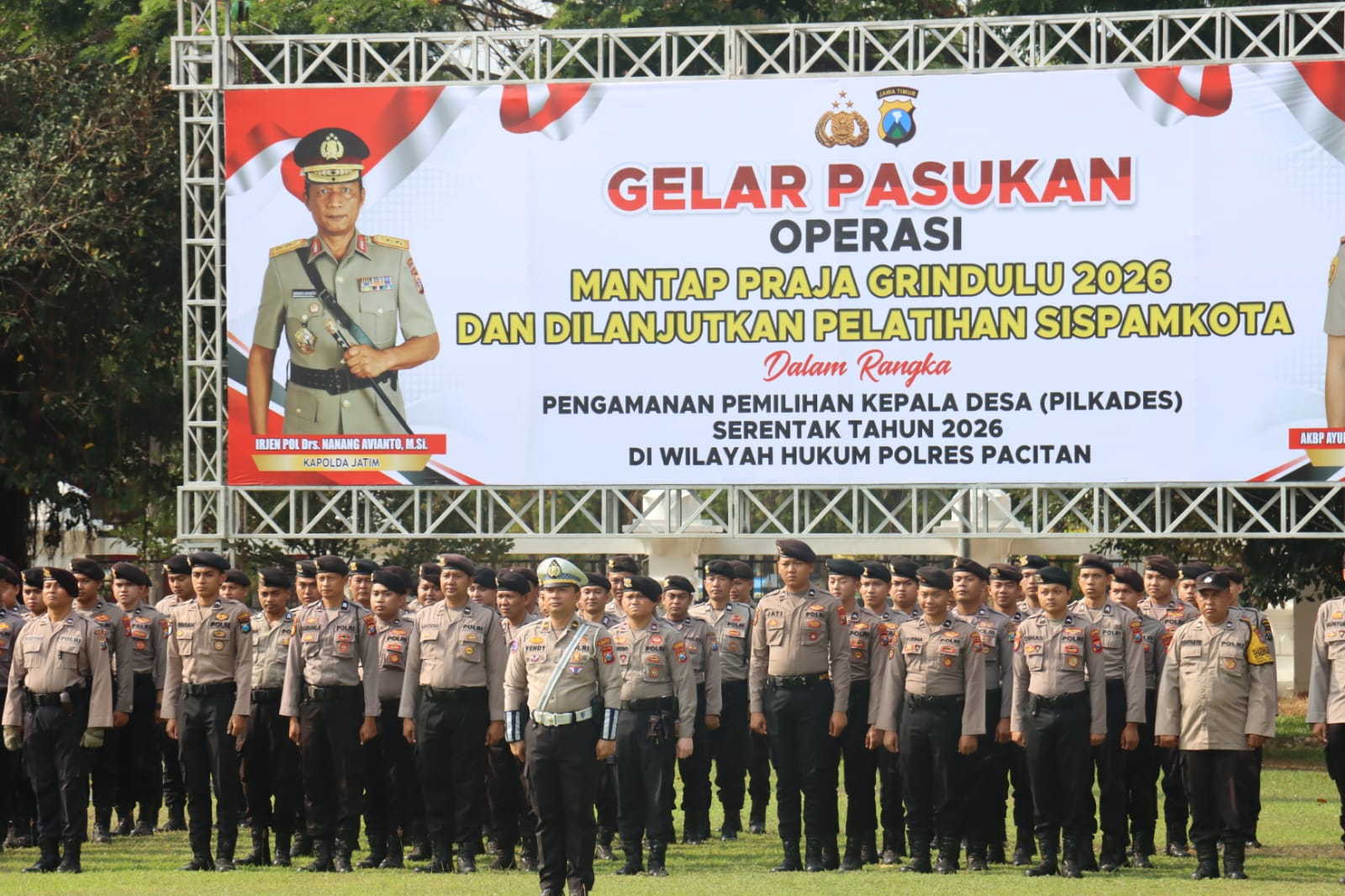 Polres Pacitan Gelar Pasukan Operasi Mantap Praja Grindulu 2026, Antisipasi Konflik Pilkades Serentak