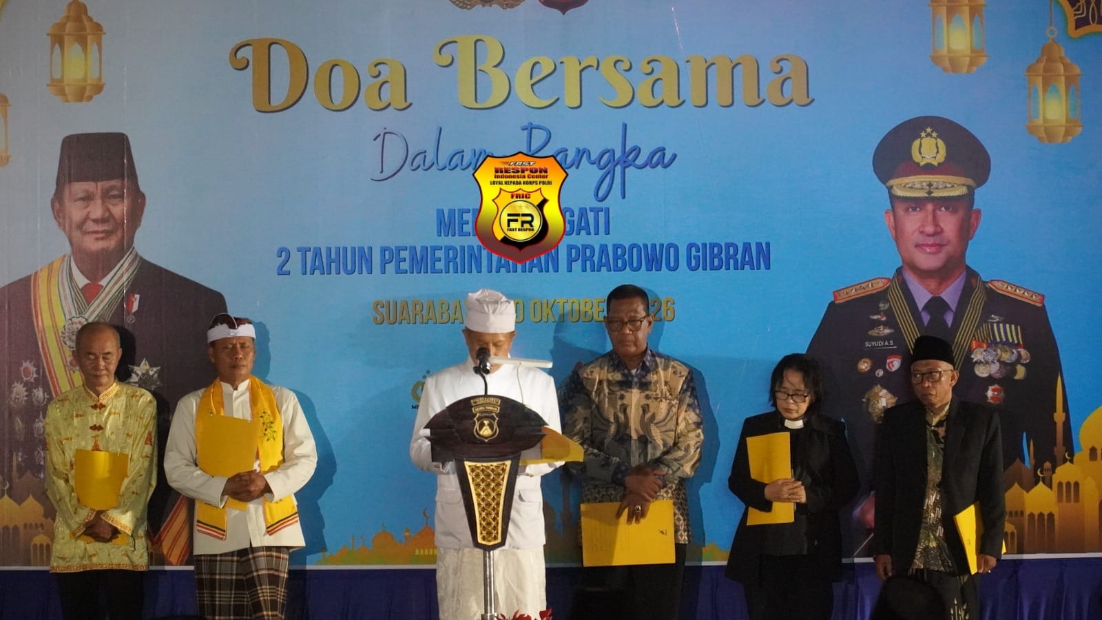 Doa Kebangsaan Peringati Dua Tahun Prabowo–Gibran, Polrestabes Surabaya Ajak Warga Jaga Kondusivitas