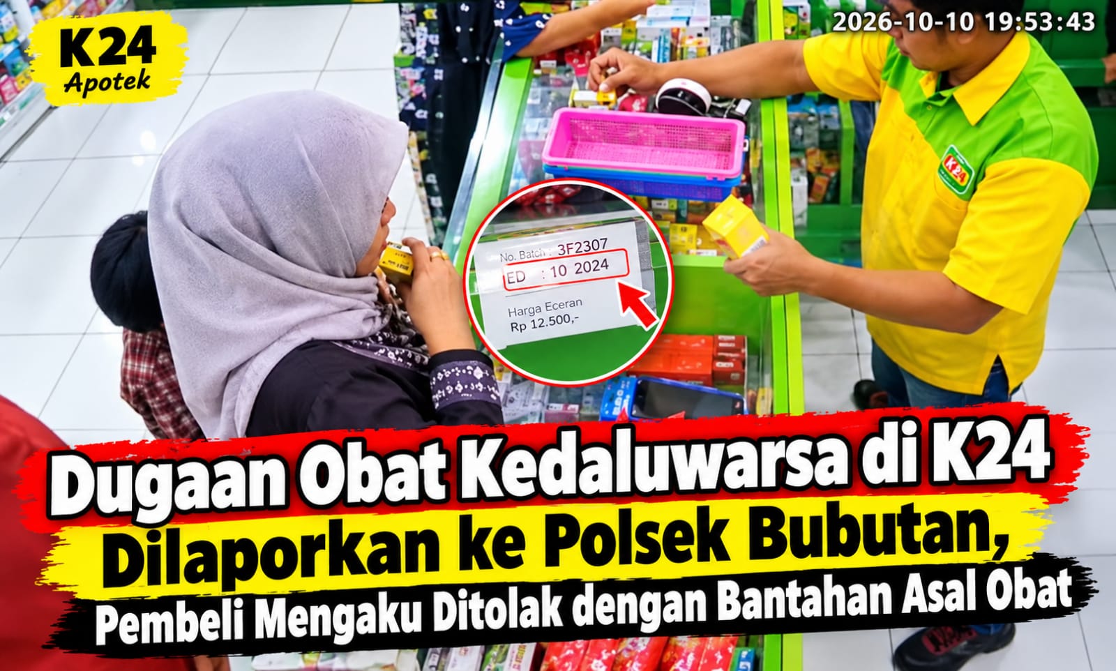 Dugaan Obat Kedaluwarsa di K24 Dilaporkan ke Polsek Bubutan, Keluarga Pembeli Mengaku Ditolak dengan Bantahan Asal Obat