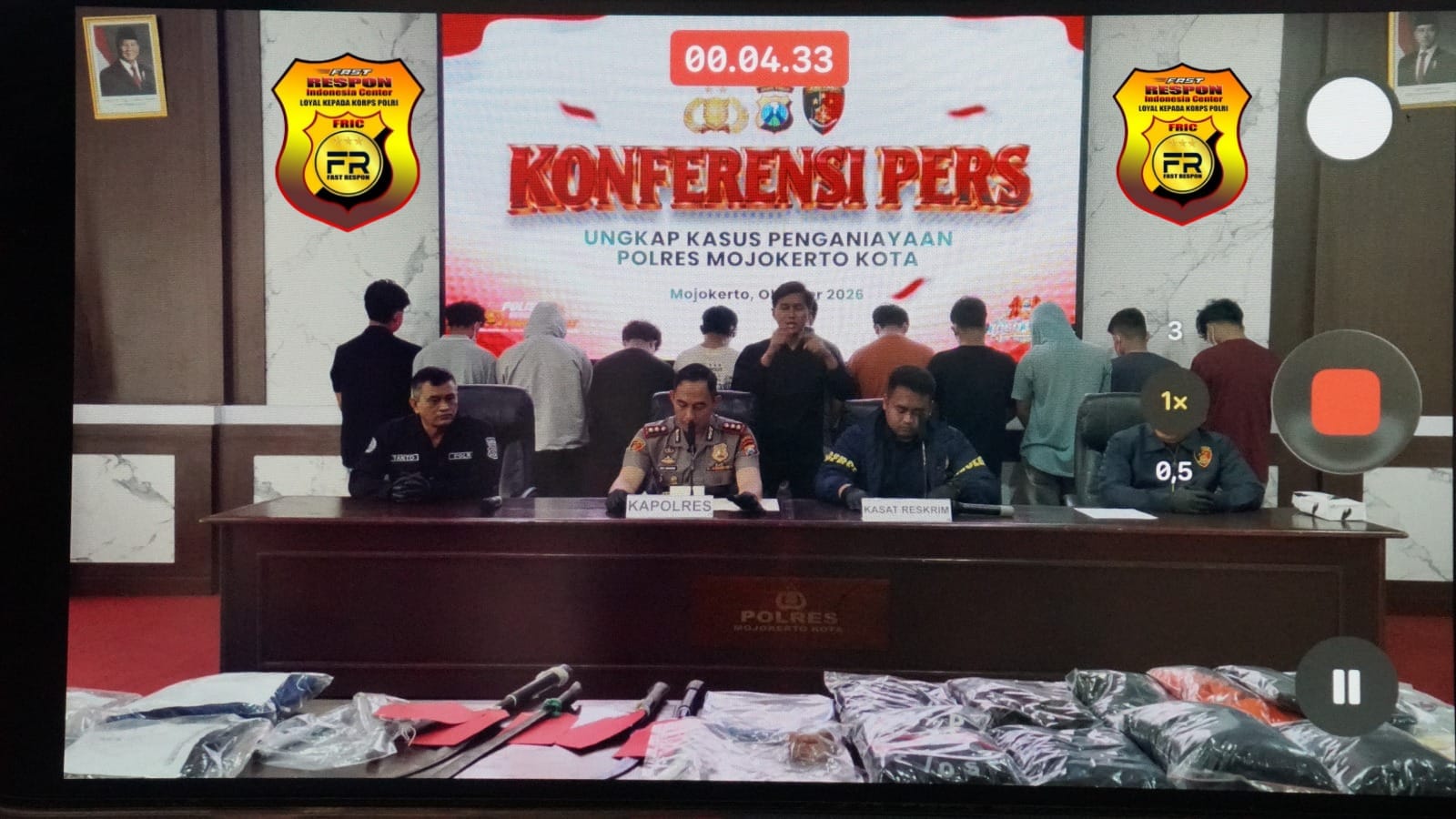 Polres Mojokerto Kota Amankan 21 Pemuda Diduga Serang Angkringan di Magersari