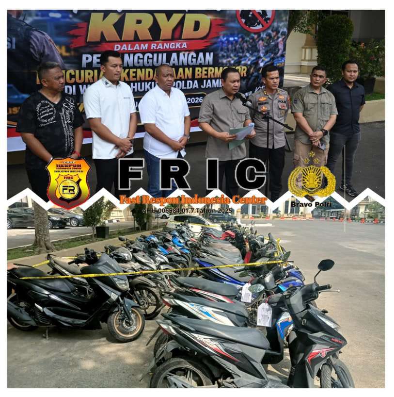 KRYD Polda Jambi Ungkap 41 Kasus Curanmor, 41 Unit Kendaraan Berhasil Diamankan dan 11 Tersangka Ditangkap