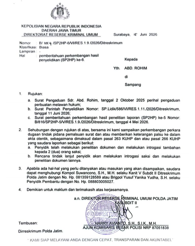 Dumas 2 Oktober 2025 Belum Dapat Kepastian, Keluarga Pelaporan Desak Transprasi Penanganan Perkara DI Polda Jatim
