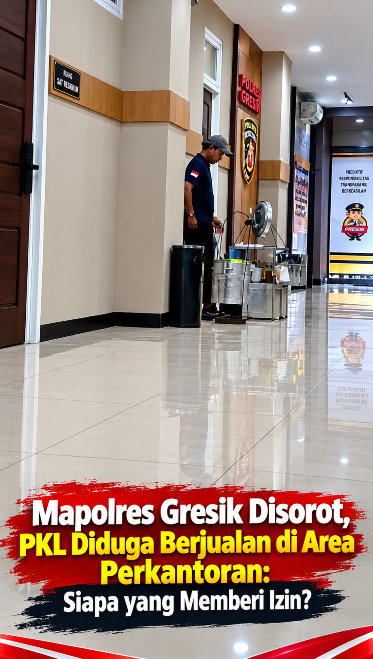 Mapolres Gresik Disorot, PKL Diduga Berjualan di Area Perkantoran: Siapa yang Memberi Izin?